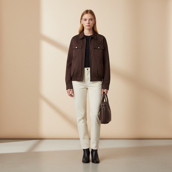Miu Miu Washed Gabardine Blouson Jacket It36 - Picture 7 of 8
